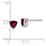14k White Gold Trillion Garnet Earrings - Image 4
