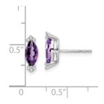14k White Gold Marquise Amethyst and Diamond Earrings - Image 4