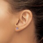14k White Gold 3-stone Amethyst Triangle Earrings - Image 3