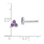 14k White Gold 3-stone Amethyst Triangle Earrings - Image 4