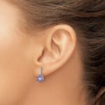 14k White Gold Amethyst and Diamond Earrings - Image 3