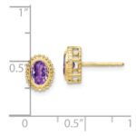 10k Oval Amethyst Post Earrings - Image 4