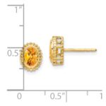14k Oval Citrine Post Earrings - Image 4