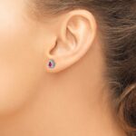 14k White Gold 5x3mm Pear Ruby Post Earrings - Image 3