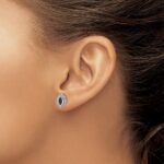 14k White Gold 6x3mm Marquise Sapphire Post Earrings - Image 3