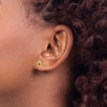 14k 3mm Round November/Citrine Triangle Post Earrings - Image 3