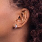Sterling Silver Antique Cushion Cr. Pink Sapphire and Diamond Earrings - Image 3