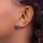 Sterling Silver Antique Cushion Garnet and Diamond Earrings - Image 3
