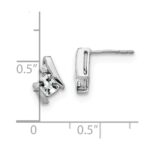 10k White Gold Cushion White Topaz and Diamond Earrings - Image 4