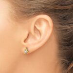 10k Yellow Gold Cushion White Topaz and Diamond Earrings - Image 3