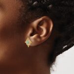 14k Turquoise and White Topaz Earrings - Image 3