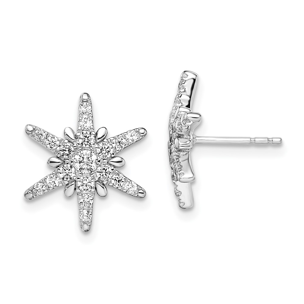 EM7926-062-WAA.jpg 14k White Gold 5/8 carat Lab Grown Diamond VS/SI+ G+ Complete Star Post Earrings - Image 1