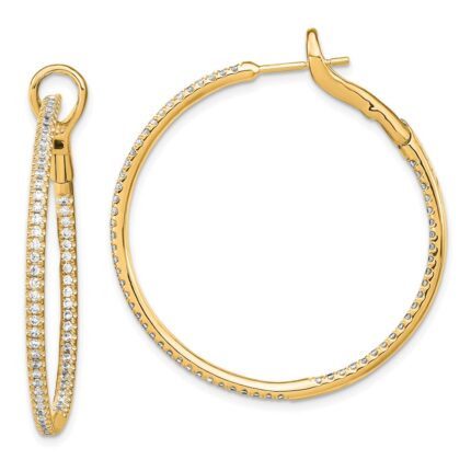 14k 1 carat Lab Grown Diamond VS/SI+ G+ Complete In and Out Hoop Earrings