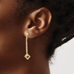 14k 1/2 carat Lab Grown Diamond VS/SI+ G+ Complete Dangle Post Earrings - Image 3