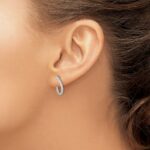 14k White Gold 5/8 carat Lab Grown Diamond VS/SI+ G+ Complete Hinged Hoop Earrings - Image 3
