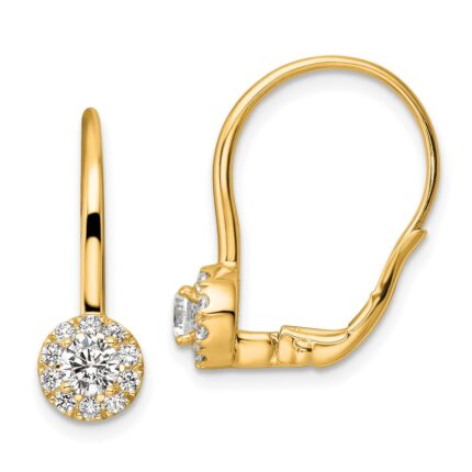 14k 3/4 carat Lab Grown Diamond VS/SI+ G+ Complete Drop Leverback Earrings