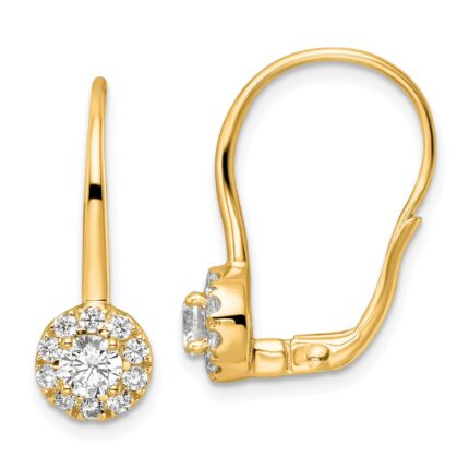 14k 1ct.  Lab Grown Diamond VS/SI+ G+ Complete Drop Leverback Earrings