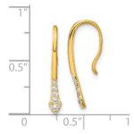 10k Polished Diamond Drop Wire Earrings - Image 4