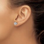 14k White Gold 1/2 carat Diamond Floral Post Earrings - Image 3