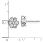 14k White Gold 1/2 carat Lab Grown Diamond VS/SI+ G+ Complete Floral Post Earrings - Image 4