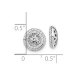 14k White Gold 1/2 carat Diamond Double Circle Earring Jackets - Image 4