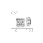 14k White Gold 1/10 carat Diamond Fancy Square Earring Jackets - Image 4