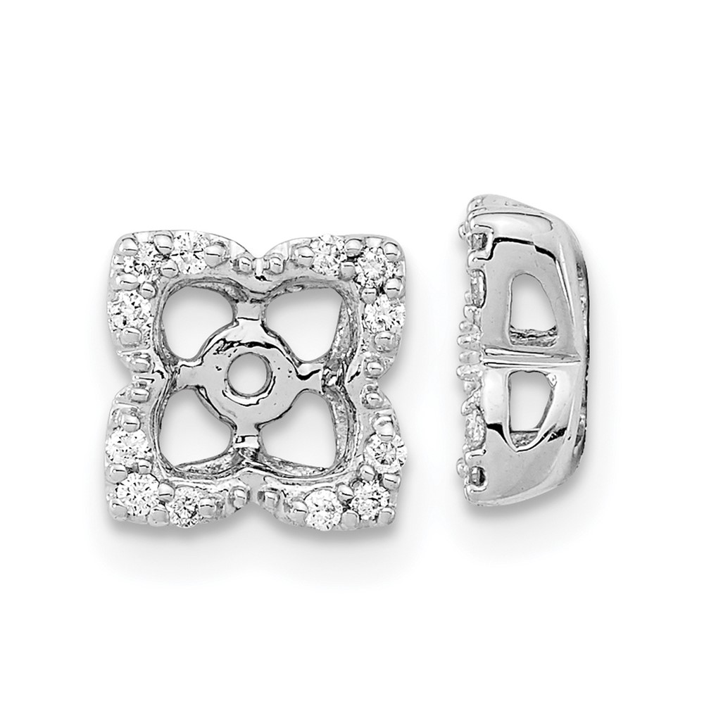 EM8577-012-WA.jpg 14k White Gold 1/8 carat Diamond Fancy Square Earring Jackets - Image 1