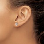 14k White Gold 1/10 carat Diamond Circle Earring Jackets - Image 3