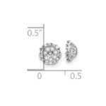 14k White Gold 1/10 carat Diamond Circle Earring Jackets - Image 4