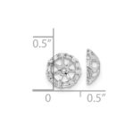 14k White Gold 1/5 carat Diamond Circle Earring Jackets - Image 4