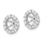 14k White Gold 1/3 carat Diamond Circle Earring Jackets - Image 2