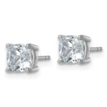 14k White Gold 2 carat Lab Grown Diamond VS/SI+ G+ Cushion Complete Four Prong Stud Earrings - Image 2