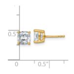 14k 2 carat Lab Grown Diamond VS+ F+ Cushion Complete Four Prong Stud Earrings - Image 4