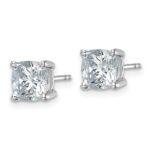 14k White Gold 3 carat Certified Lab Grown Diamond VS+ F+ Cushion Complete Four Prong Stud Earrings - Image 2