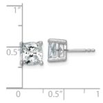 14k White Gold 4 carat Certified Lab Grown Diamond VS+ F+ Cushion Complete Four Prong Stud Earrings - Image 4