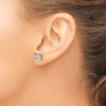 14k 4 carat Certified Lab Grown Diamond VS/SI+ G+ Cushion Complete Four Prong Stud Earrings - Image 3