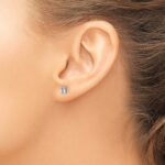 14k White Gold 1/2 carat Lab Grown Diamond VS/SI+ G+ Radiant Complete Four Prong Stud Earrings - Image 3