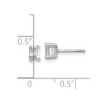 14k White Gold 1/2 carat Lab Grown Diamond VS/SI+ G+ Radiant Complete Four Prong Stud Earrings - Image 4