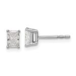 14k White Gold 4.4x3.55mm Radiant Earring Mountings
