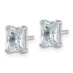 14k White Gold 2 carat Certified Lab Grown Diamond VS+ F+ Radiant Complete Four Prong Stud Earrings - Image 2
