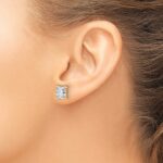 14k 4 carat Lab Grown Diamond VS/SI+ G+ Radiant Complete Four Prong Stud Earrings - Image 3