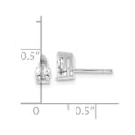14k White Gold 2/3 ctw Lab Grown Diamond VS+ F+ Pear 4 Prong Heavy Wt. Stud Earrings - Image 4