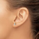 14k Yellow Gold 2/3 ctw Lab Grown Diamond VS/SI+ G+ Pear 4 Prong Heavy Wt. Stud Earrings - Image 3