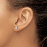 14kw .75 ct Pear 3 Prong Earring Mountings - Image 3