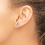 14k White Gold 1 1/2 carat Lab Grown Diamond VS+ F+ Complete Pear Three Prong Stud Earrings - Image 3