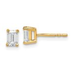 14k 5/8 carat Lab Grown Diamond VS/SI+ G+ Emerald Complete Four Prong Stud Earrings