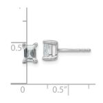 14k White Gold 4.95x3.45mm Emerald Earring Mountings - Image 2