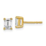 14k 3/4 carat Lab Grown Diamond VS+ F+ Emerald Complete Four Prong Stud Earrings