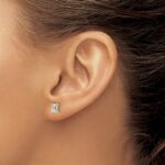 14k 1 carat Lab Grown Diamond VS/SI+ G+ Emerald Complete Four Prong Stud Earrings - Image 3