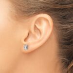 14k White Gold 1 1/2 carat Lab Grown Diamond VS/SI+ G+ Emerald Complete Four Prong Stud Earrings - Image 3
